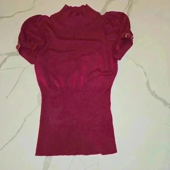 Express Design Studio Mock Turtleneck Cap Sleeve Sweater Fushia Size XS - Picture 1 of 7